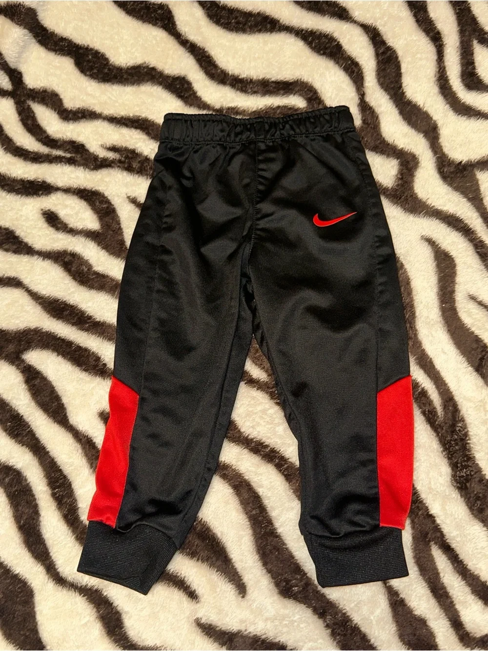 Toddler Nike Black Jogger Pants with Red Accents